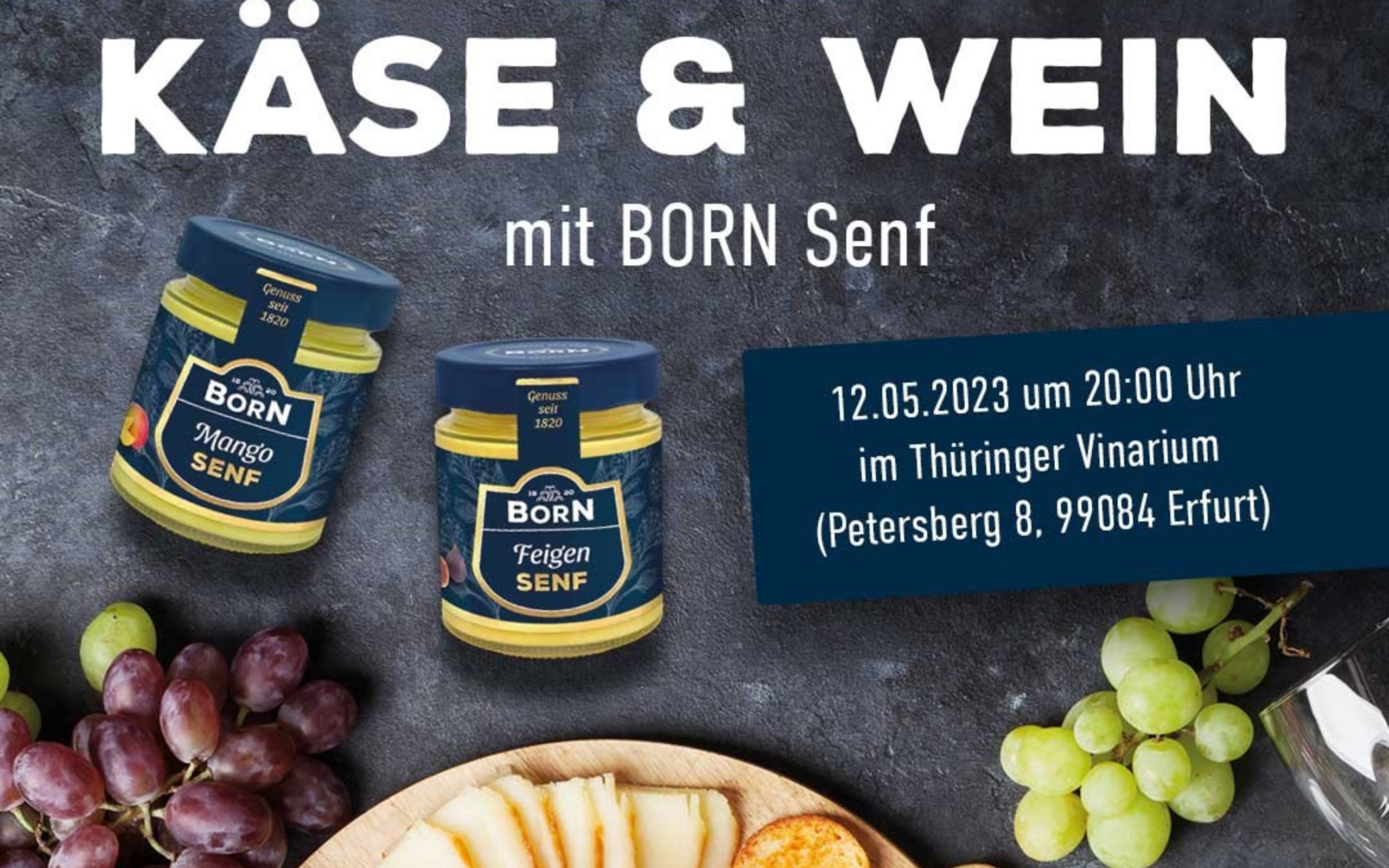 Käse-Wein-Senf-Abend mit der Weinmanufaktur & Destille Erfurt