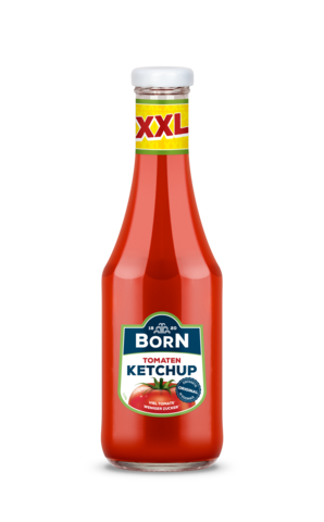 BORN Tomaten-Ketchup in der 750ml XXL Glasflasche. Der Familinketchup.