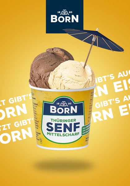 BORN Senf-Eis im Senfladen in der Altstadt von Erfurt