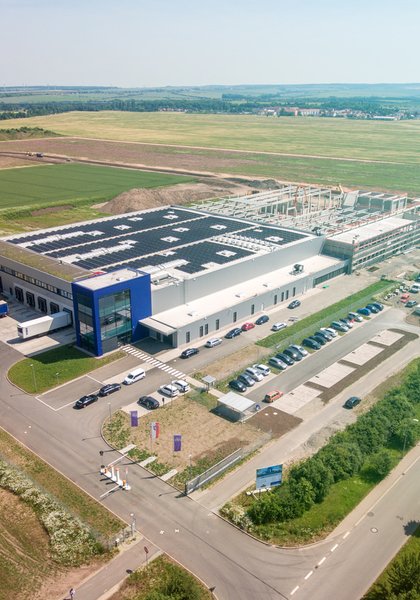 Luftaufnahme des Werkes der BORN Senf & Feinkost GmbH in Amt Wachsenburg