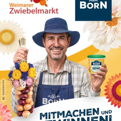 BORN Senfbecher Gewinnspiel zum Weimarer Zwiebelmarkt 2026