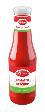 Esina Tomaten-Ketchup in der 450ml Glasflasche. 