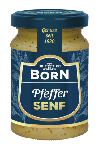 BORN Madagaskar-Pfeffer-Senf im 90ml Glas. Feinschmecker Edition.