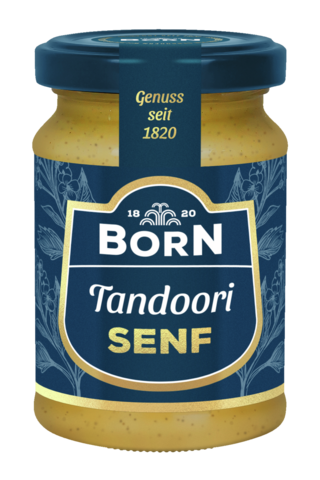 BORN Tandoori-Senf im 90ml Glas. Feinschmecker Edition.