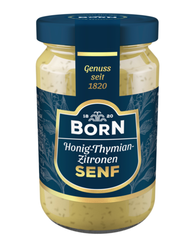 BORN Honig-Thymian-Zitronen-Senf im 90ml Glas. Feinschmecker Edition.