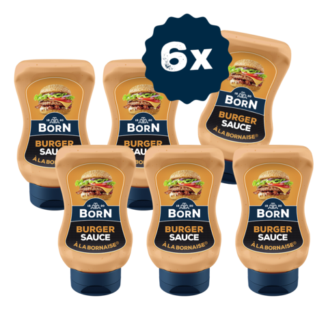 BORN Burger-Sauce im praktischen 250ml Squeezer jetzt zum Vorteilspreis im 6er Pack.