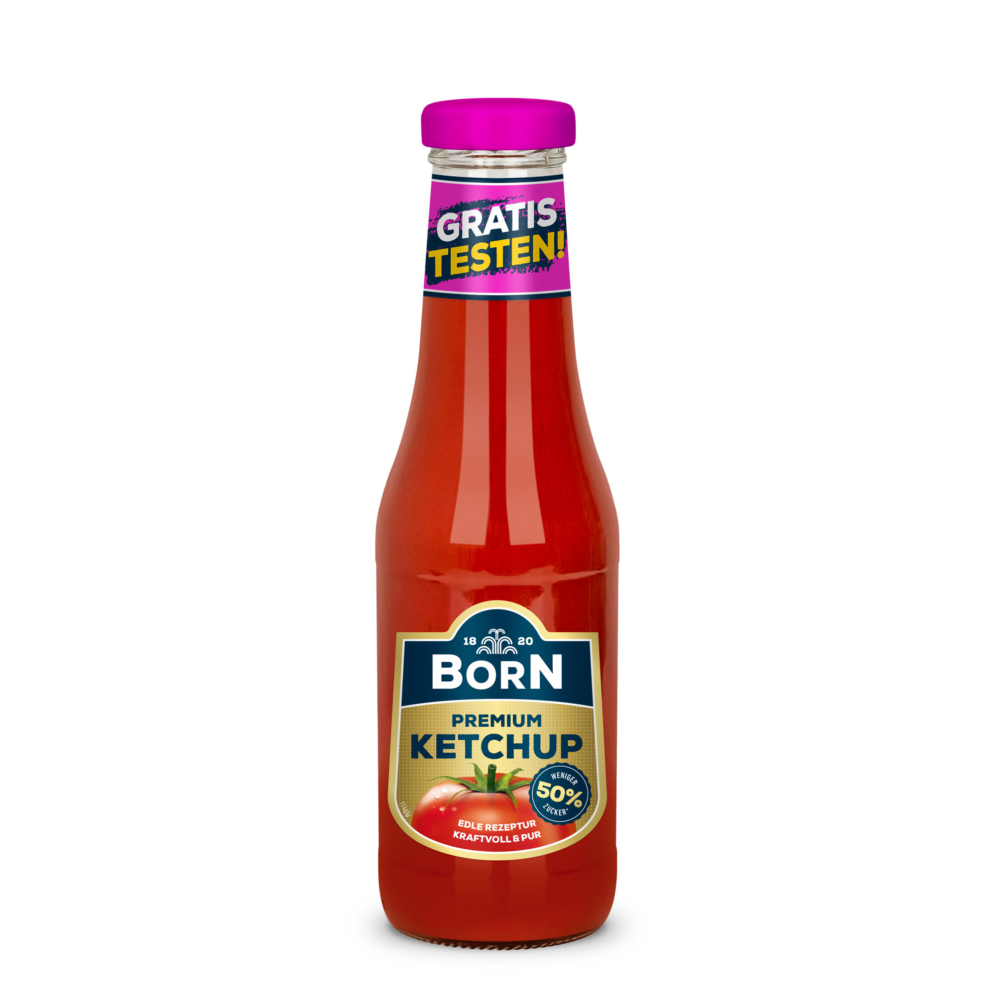 BORN Premium Tomaten-Ketchup in der 450ml. Sonderaktion Gratis testen