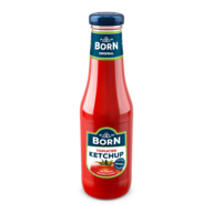 BORN Tomaten-Ketchup in der 450ml Glasflasche mit viel Tomate und weniger Zucker.