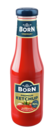 BORN Premium Tomatenketchup in der 450ml Glasflasche mit 90% Tomatenmark und weniger Zucker.
