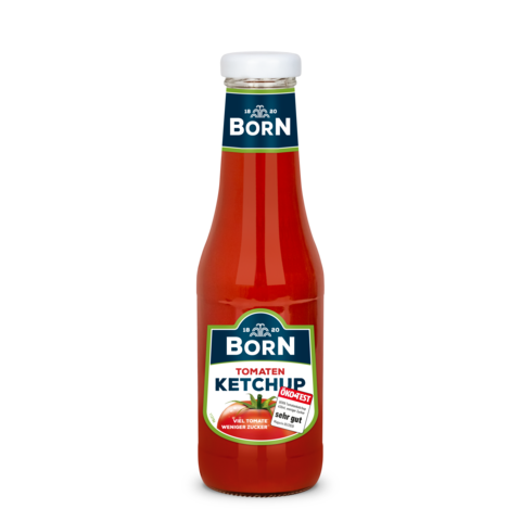 BORN Tomaten-Ketchup in der 450ml Glasflasche mit Ökotest-Siegel "Sehr gut".