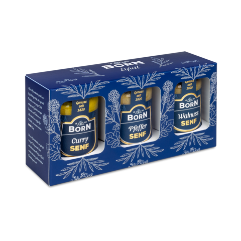 BORN Senfbox "Louis" B 3x90ml Gläser. Eine tolle Geschenkidee.