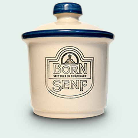 BORN Senf-Töpfchen Keramik 200ml zum Nachfüllen mit BORN Senf. Mit BORN Aufdruck ist es ein wahrer Blickfang auf jedem Esstisch. Eine tolle Geschenkidee