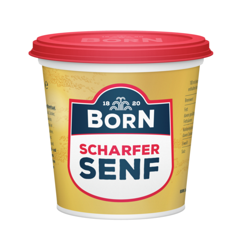 BORN Scharfer Senf im 200ml Becher. Hergestellt in Thüringen.  